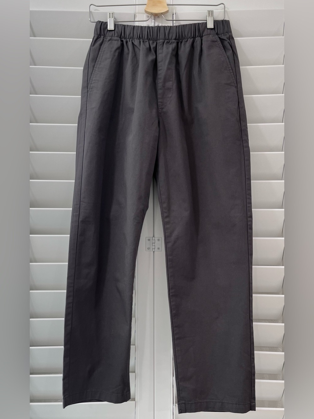 MUJI Men’s Cotton Easy Pants Size S Charcoal Relaxed Drawstring